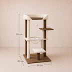 Cozy Nook - Luxury Japanese-Style Cat Tree with Large Bed