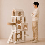 Claw Cabin - Multi-Tier Cottage Cat Tree Tower with Scratching Posts