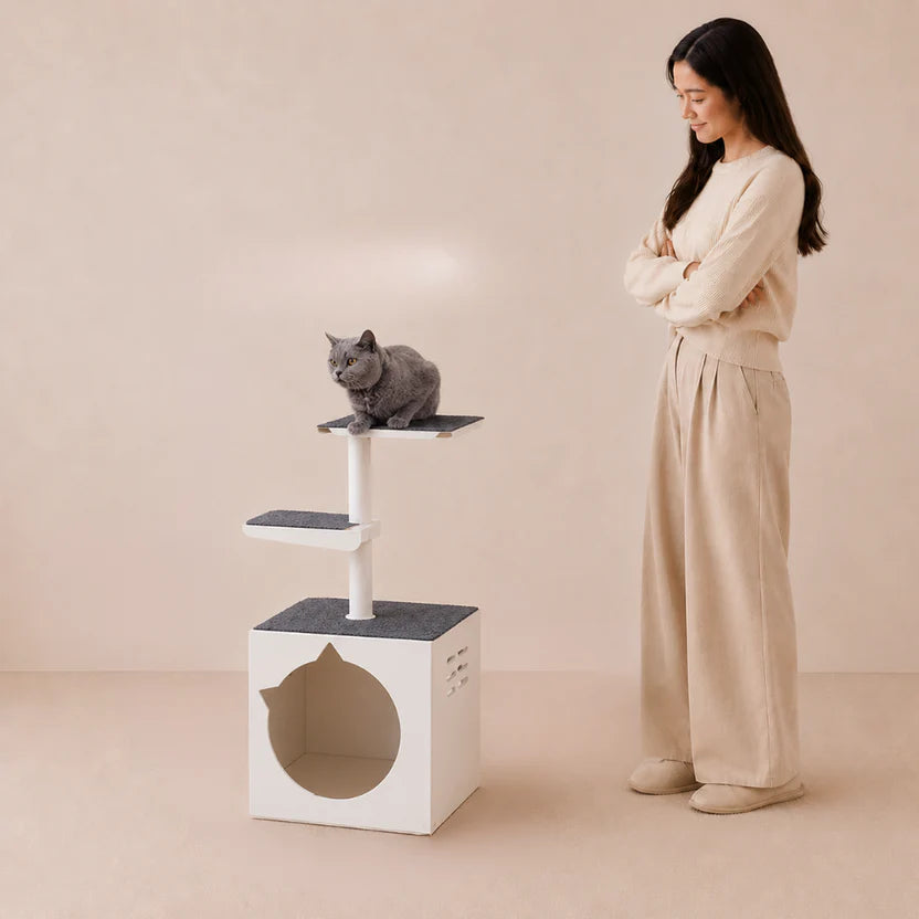 Arbor Loft - Modern Cat Tree Tower with Condo & Elevated Perch