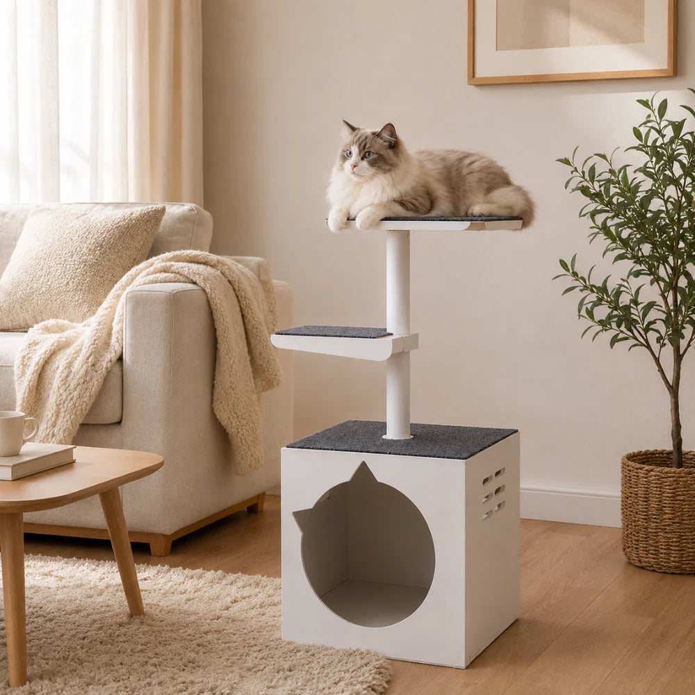 Arbor Loft - Modern Cat Tree Tower with Condo & Elevated Perch