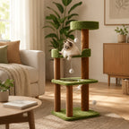 Playful Multi-Level Plush Activity Center Cat Tree with Space Capsule