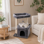 Comfy Cabin - Cat Tree Tower and Scratcher with Plush Lounge & Condo