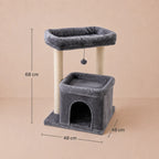 Comfy Cabin - Cat Tree Tower and Scratcher with Plush Lounge & Condo