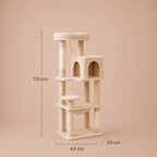 Kitty Gym - Multi Level Cat Tree Scratching Tower with Hammock & Condo