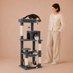 Kitty Gym - Multi Level Cat Tree Scratching Tower with Hammock & Condo