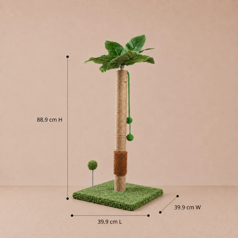 Palm Tree - Sisal Scratching Post with Grooming Brush