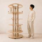 Aero Loft - Multi-Level Wooden Cat Tower with Space Pods