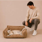 Snoozy Dream - Calming Cozy Cat Sofa Bed With Bolster