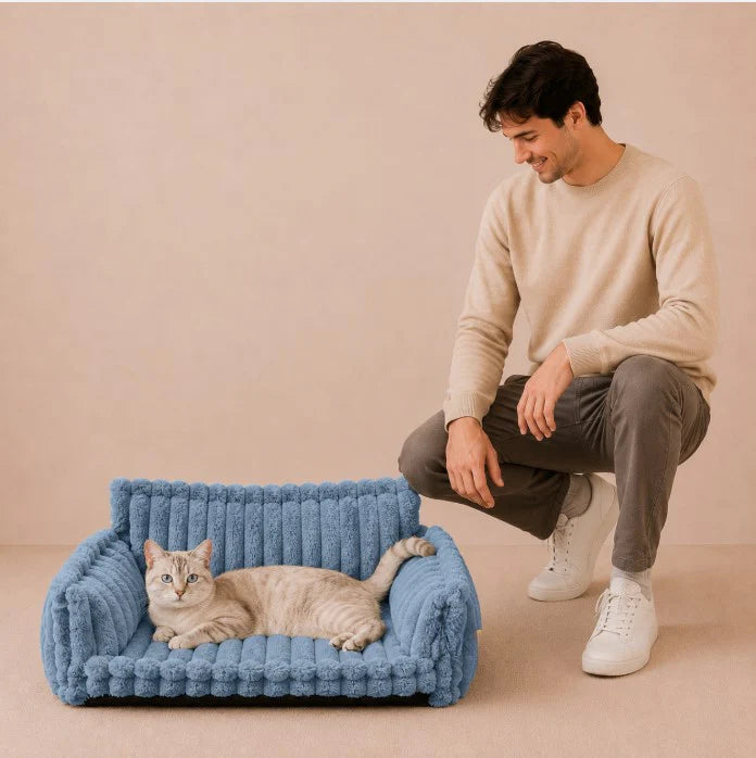 Snoozy Dream - Calming Cozy Cat Sofa Bed With Bolster