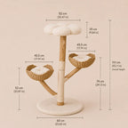 Nature Perch - Solid Wood Cat Tree Tower with Plush Perch & Baskets