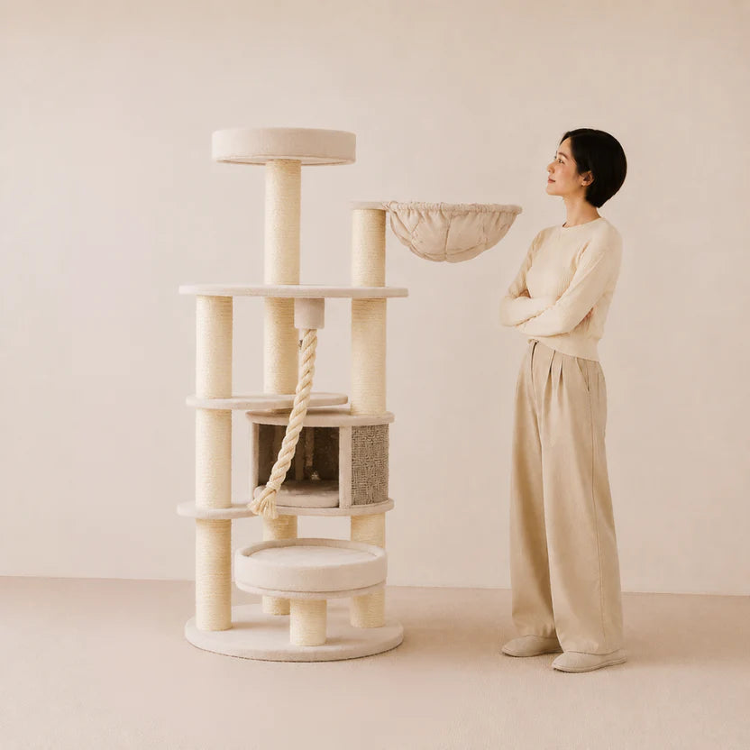 Dream Loft - Cat Tree Tower with Hammock, Condo & Rope Climber