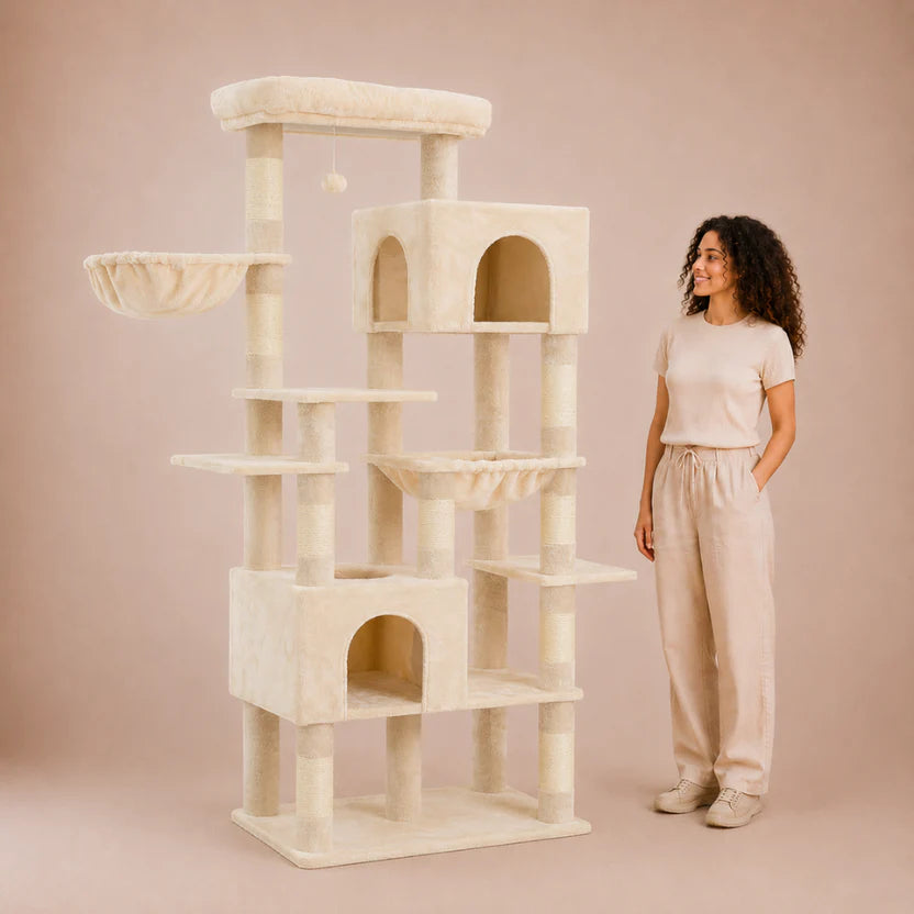 Homestead Paws - Heavy Duty Cat Tree Tower with Condos & Hammocks