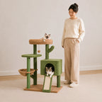 Desert Oasis - Cactus Cat Tree with Condo & Scratching Ramp