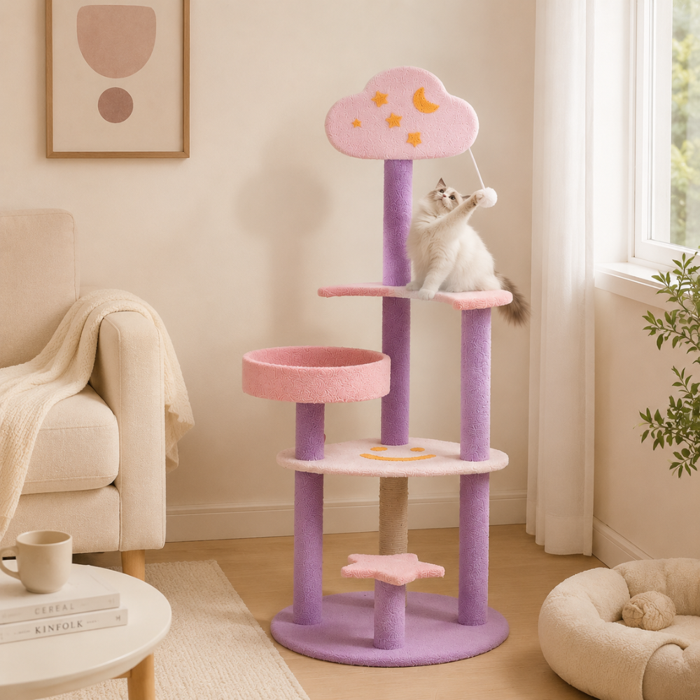 'Moon and Stars' 4-layer cloud cat tree