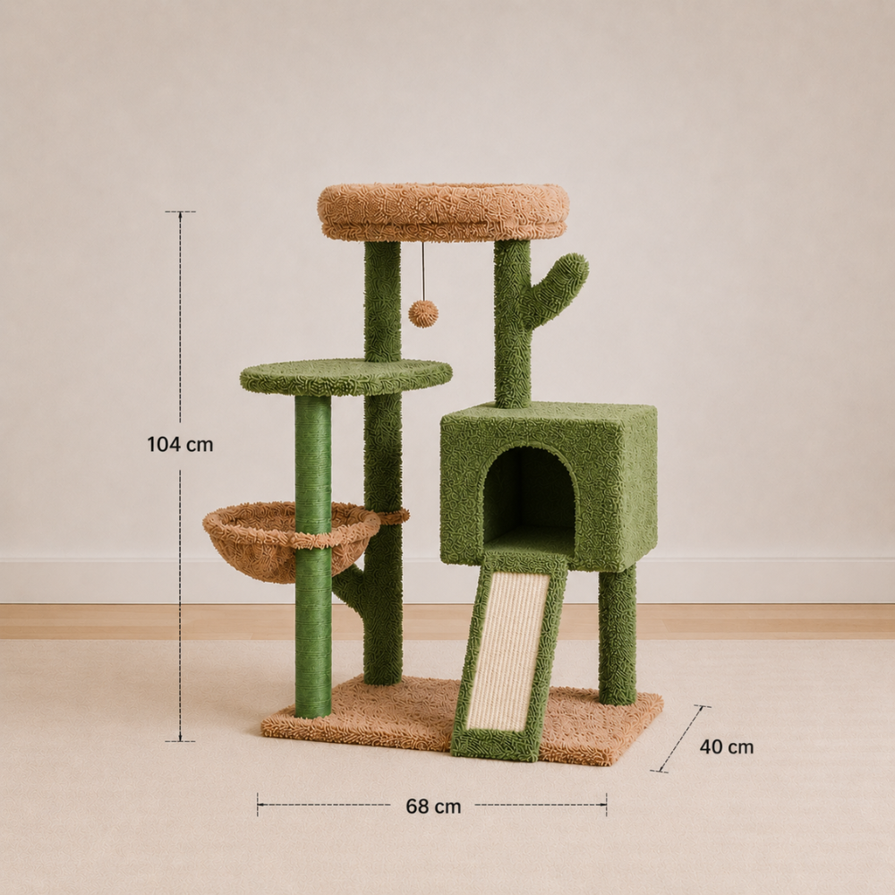 'The Cactus' Cat Tree with Scratcher