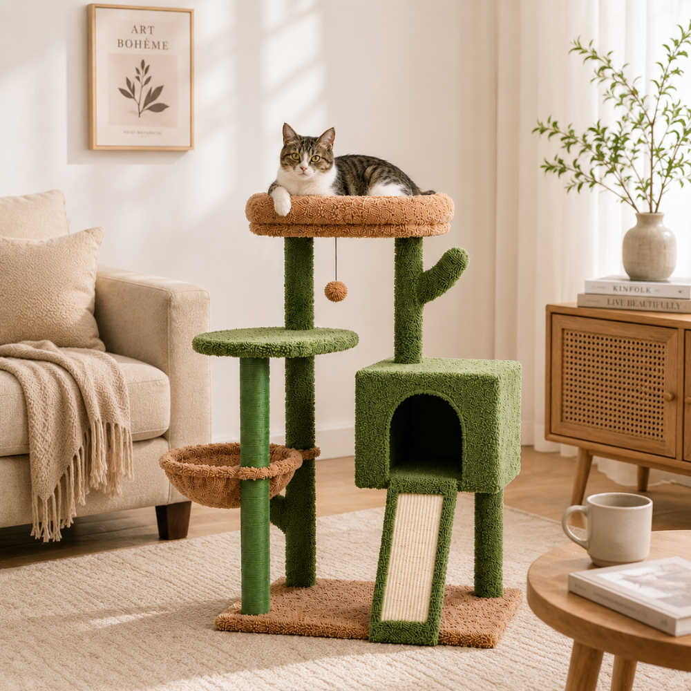 'The Cactus' Cat Tree with Scratcher