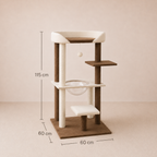 Luxury Japanese-Style Cat Tree with Large Bed