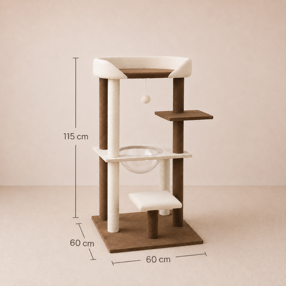 Luxury Japanese-Style Cat Tree with Large Bed
