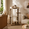 Luxury Japanese-Style Cat Tree with Large Bed