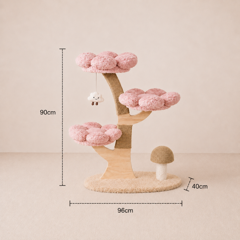 Flower Series Cat Tree – Pink Bloom (3 Platforms)