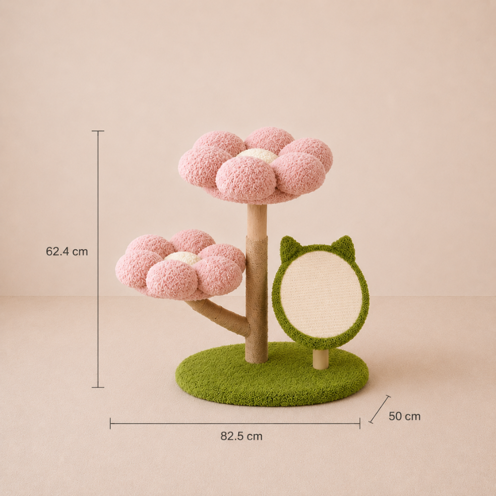 Four Seasons Natural Wood Flower Cat Tree