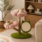 Four Seasons Natural Wood Flower Cat Tree