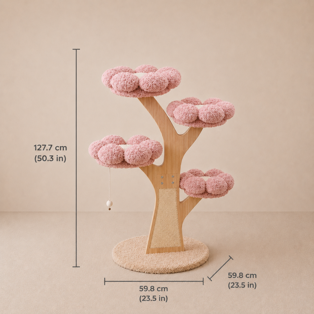 Flower Series Cat Tree – Pink Bloom (4 Platforms)