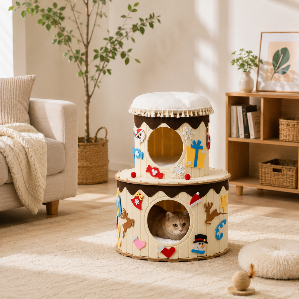 Double-Layer Cake Felt Cat House