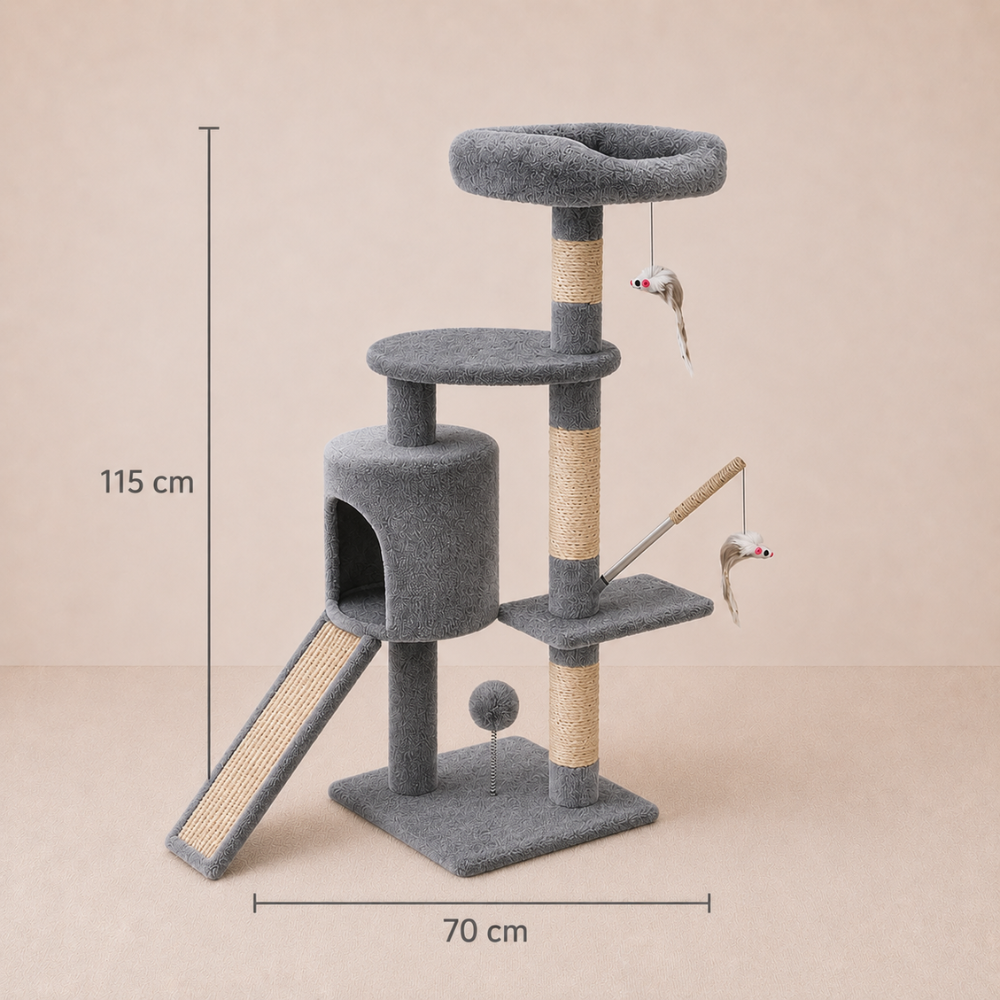 Scratching Post Stable Cat Tree Climbing Tree - 115cm