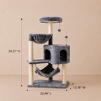Cat Tree with Cat Condo and Big Hammock