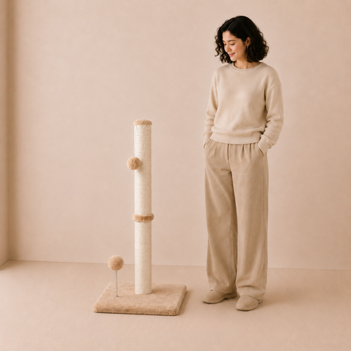 3-in-1 Sisal Cat Scratching Post with Toys