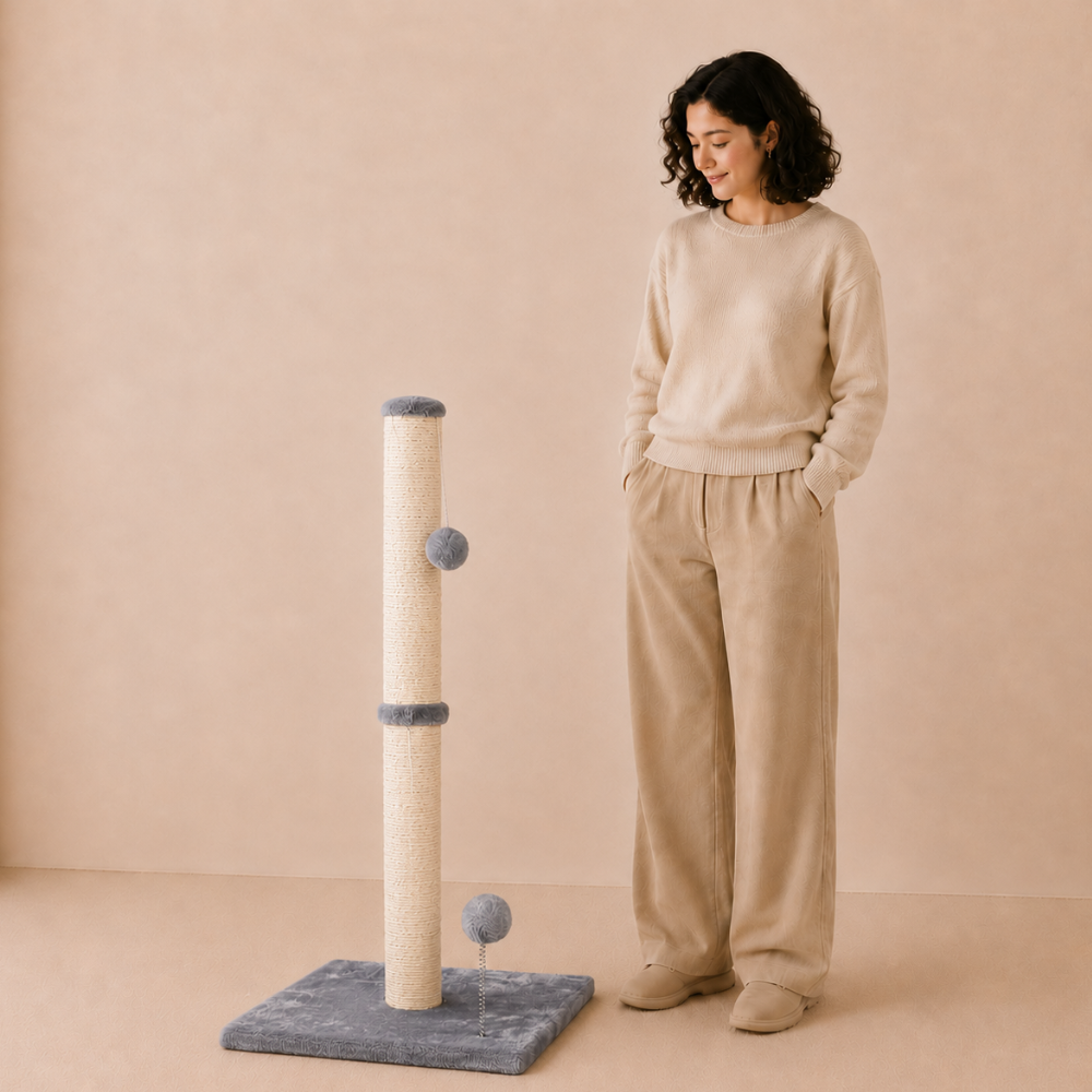 3-in-1 Sisal Cat Scratching Post with Toys