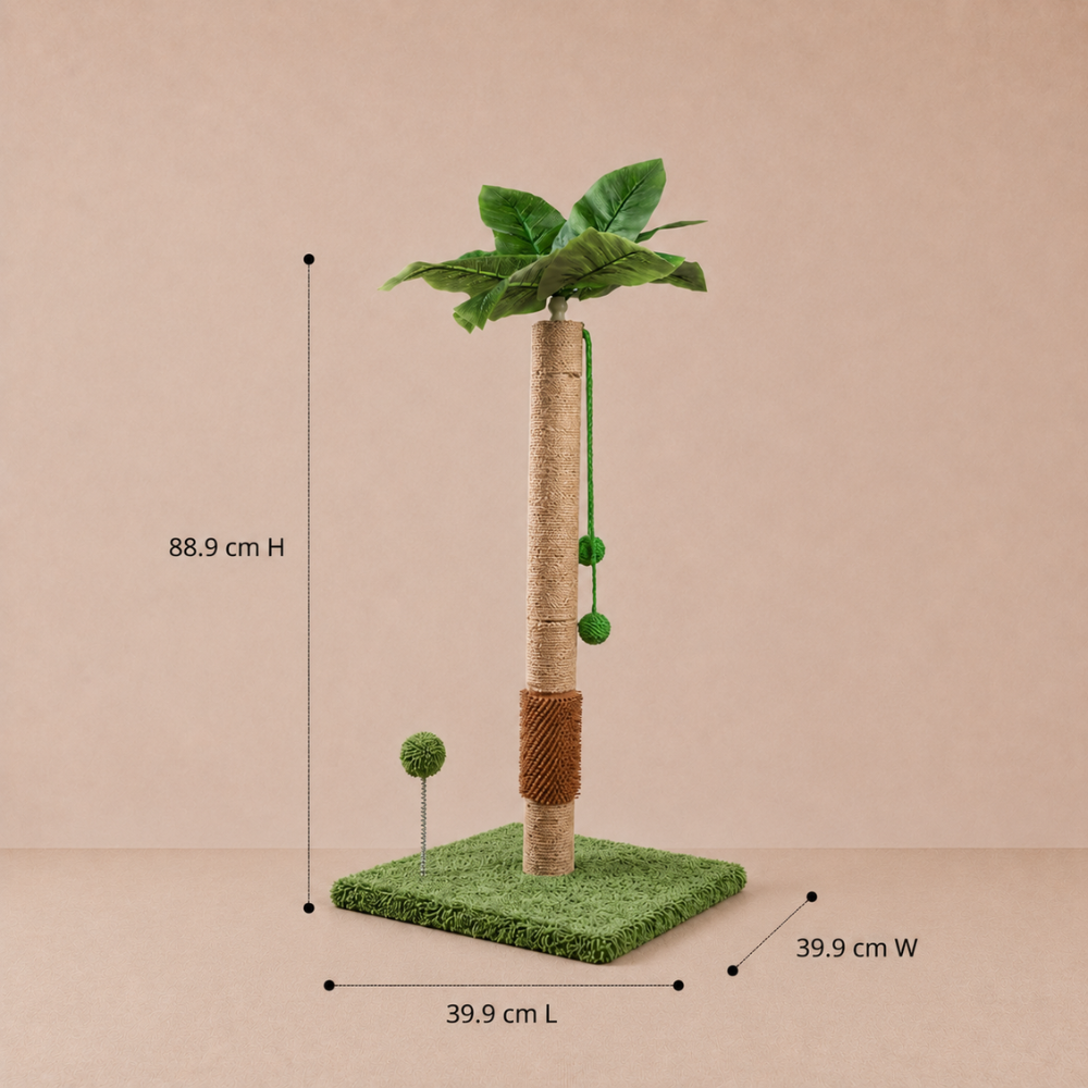 Sisal Cat Scratching Post with Grooming Brush