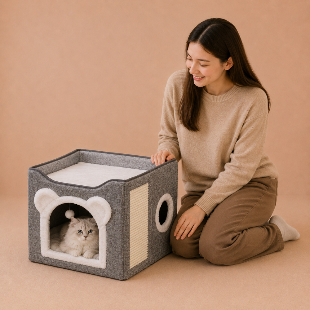 Luxury Double-Layer Cat Bed