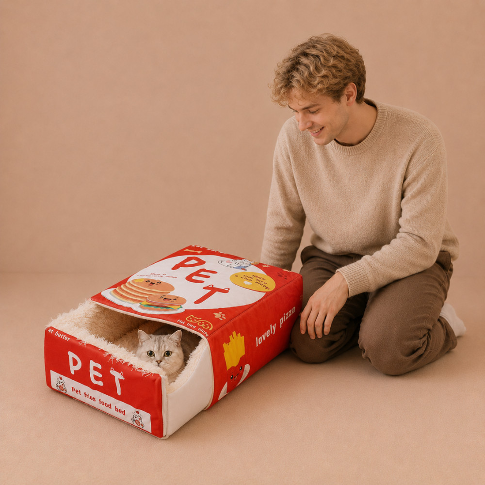 Snack Box, Cat Bed for Pets, Rectangular Fully Enclosed Safe Cookie Container