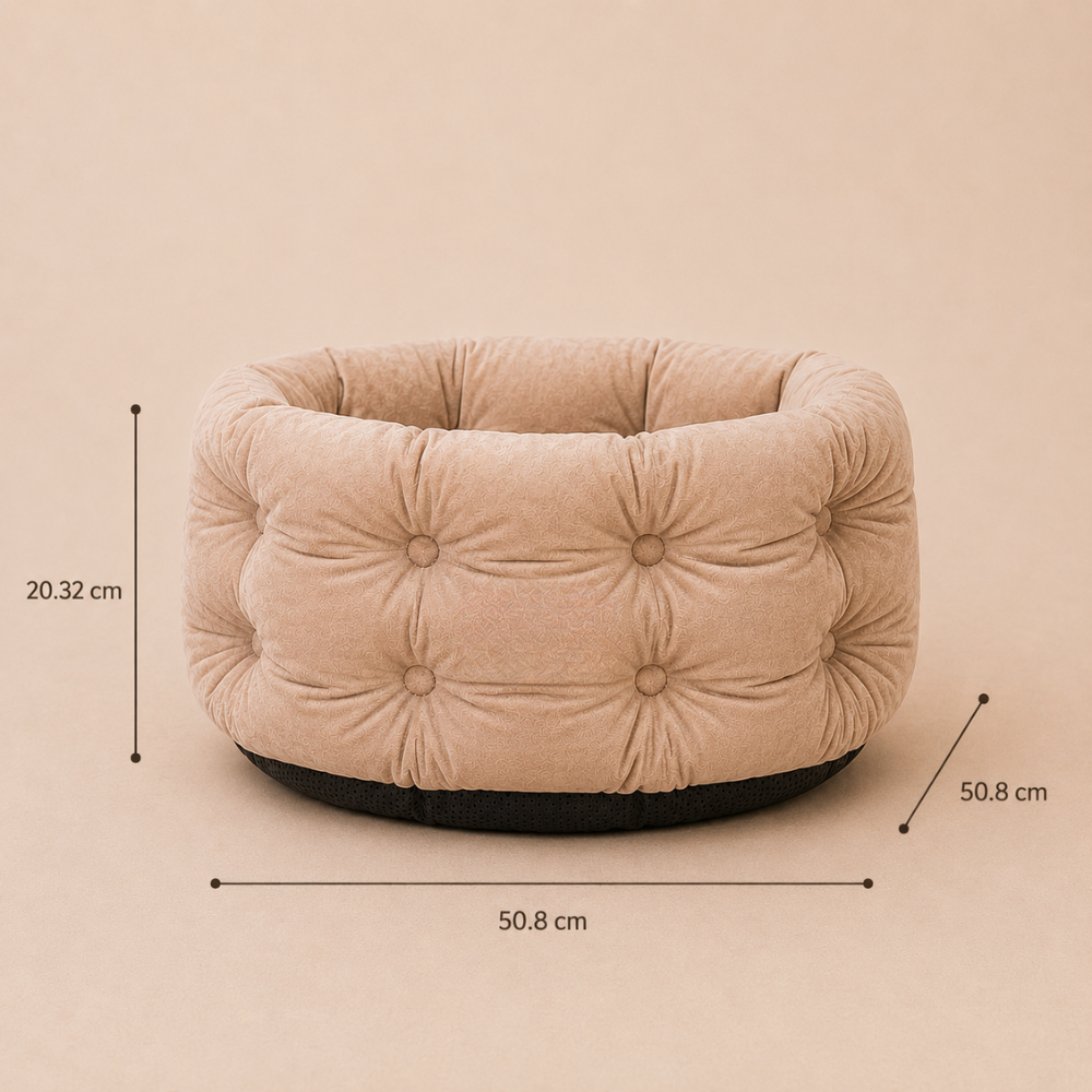 Deep Nest Cat Bed for Small Pets up to 15lbs – Plush Washable Round Bed