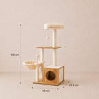 Four Level Modern Cat Tree with Hammock Basket