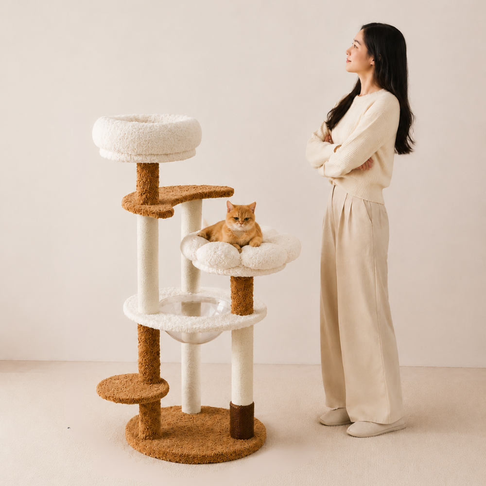 Natural Bloom Multi-Platform Cat Tree