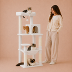 Road Cat Tree Scratching Post Multi-Level Play Tower with a Large Hammock