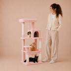 Road Cat Tree Scratching Post Multi-Level Play Tower with a Large Hammock