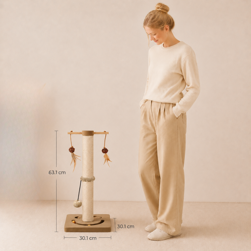 Cat Scratching Post with Multiple Interactive Toys