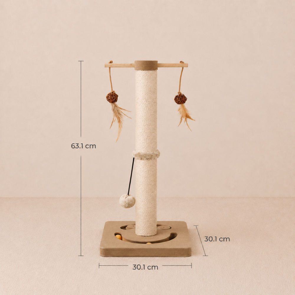 Cat Scratching Post with Multiple Interactive Toys