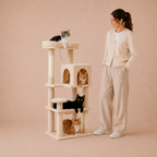 Road Cat Tree Scratching Post Multi-Level Play Tower with a Large Hammock