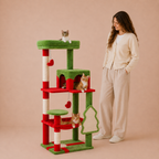 Road Cat Tree Scratching Post Multi-Level Play Tower with a Large Hammock