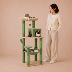 Road Cat Tree Scratching Post Multi-Level Play Tower with a Large Hammock