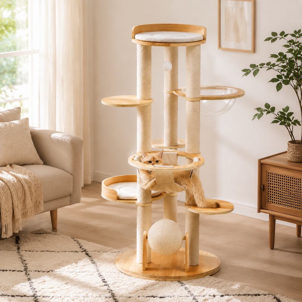 Loft Wooden Multi-Level Cat Tree