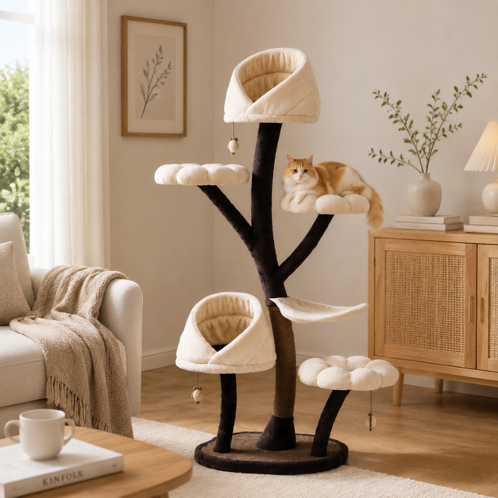 Chestnut Fusion Modern Iron Cat Tree 162cm