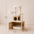 The Dream Loft' All-in-One Cat Tower & Litter Box Enclosure
