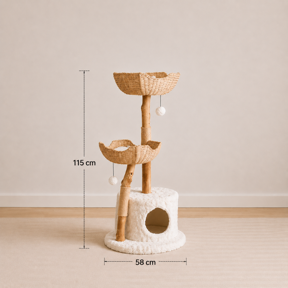 115cm Modern Wood Cat Tree
