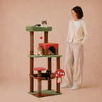 Road Cat Tree Scratching Post Multi-Level Play Tower with a Large Hammock